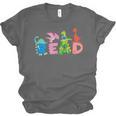 Reading DinosaurRex Dino Book Lover Unisex Jersey T-Shirt Reading DinosaurRex Dino Book Lover Unisex Jersey T-Shirt