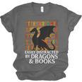 Reading Dragon Easily Distracted By Dragons And Books Unisex Jersey T-Shirt Reading Dragon Easily Distracted By Dragons And Books Unisex Jersey T-Shirt