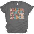 Reading Is My Favorite Sport Retro Groovy Book Lovers Unisex Jersey T-Shirt Reading Is My Favorite Sport Retro Groovy Book Lovers Unisex Jersey T-Shirt