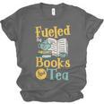 Reading Hobby Bookshelves Library Fueled By Books And Tea Unisex Jersey T-Shirt Reading Hobby Bookshelves Library Fueled By Books And Tea Unisex Jersey T-Shirt