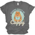 Reading Makes Me Cappy Bookworm Capybara Book Reading Unisex Jersey T-Shirt