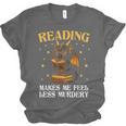 Reading Makes Me Feel Less Murdery Book Dragon Unisex Jersey T-Shirt