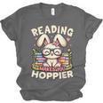 Reading Makes You Hoppier Bunny Book Fans Toddler Kid Unisex Jersey T-Shirt