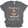 Reading Is Otterly Fun Sea Otter Book Loving Librarian Unisex Jersey T-Shirt