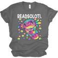Readsolotl Cute Axolotl Book Lover Reading Women Girls Unisex Jersey T-Shirt