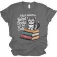 Retro I Just Want To Read Books And Pet Cats Cat For Men Women Kids Unisex Jersey T-Shirt