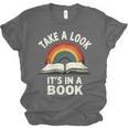 Retro Rainbow Take A Look It's In A Book Reading Unisex Jersey T-Shirt