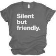 Silent But Friendly A Design For Introverts Unisex Jersey T-Shirt