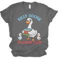 Silly Goose With Books Teacher Club School Educator Unisex Jersey T-Shirt Silly Goose With Books Teacher Club School Educator Unisex Jersey T-Shirt
