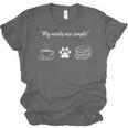 Simple Needs Coffee Paw & Books Reading Graphic Book Lovers Unisex Jersey T-Shirt