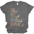 Sip Tea Pet Cats Read Books Repeat Book Cat Lover Unisex Jersey T-Shirt Sip Tea Pet Cats Read Books Repeat Book Cat Lover Unisex Jersey T-Shirt
