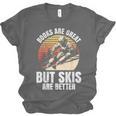 Skier BOOKS ARE GREAT BUT SKIS ARE BETTER Vintage Unisex Jersey T-Shirt