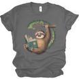 Sloth Reading a Book Lazy Sloth Bookworm Unisex Jersey T-Shirt