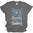 Snow Is Falling Books Are Calling Unisex Jersey T-Shirt