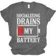 Socializing Drains My Battery Introvert Unisex Jersey T-Shirt Socializing Drains My Battery Introvert Unisex Jersey T-Shirt