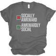 Socially Awkward Introvert Anxious Awkwardly Social Unisex Jersey T-Shirt