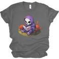 Spooky Grim Reaper Reading A Book Cute Creepy Halloween Unisex Jersey T-Shirt