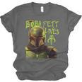 Star Wars The Book Of Boba Fett Neon Boba Fett Lives Poster Unisex Jersey T-Shirt