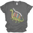 Teachersaurus Dinosaur Teachers Dino Reading Book Librarian Unisex Jersey T-Shirt