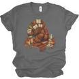 Turkey Reading Books Fall Season Thanksgiving Teacher Book Unisex Jersey T-Shirt