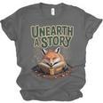 Unearth A Story Fox Reads a Book Unisex Jersey T-Shirt
