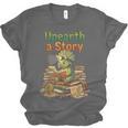 Unearth a Story Triceratops Dinosaur Reading Books Cute Dino Unisex Jersey T-Shirt Unearth a Story Triceratops Dinosaur Reading Books Cute Dino Unisex Jersey T-Shirt