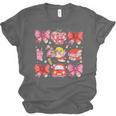 Valentine Cupid Coquette Pink Bow Apple Books Teacher Unisex Jersey T-Shirt
