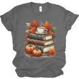 Vintage Autumn Books Coffee Pumpkin Fall Reading Unisex Jersey T-Shirt Vintage Autumn Books Coffee Pumpkin Fall Reading Unisex Jersey T-Shirt