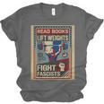 Vintage Style Read Books Lift Weights Fight Fascists Retro Unisex Jersey T-Shirt
