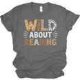 Wild About Reading Animal Bookworm Library Book Lover Reader Unisex Jersey T-Shirt