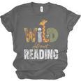 Wild About Reading Books Animal Theme Bookworm Library Day Unisex Jersey T-Shirt Wild About Reading Books Animal Theme Bookworm Library Day Unisex Jersey T-Shirt