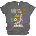 Wild About Reading Books Reader Bookworm Animals Book Lover Unisex Jersey T-Shirt Wild About Reading Books Reader Bookworm Animals Book Lover Unisex Jersey T-Shirt