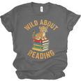 Wild About Reading Cute Leopard Teacher Kids Book Lover Unisex Jersey T-Shirt