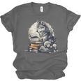 Wolf Reading Book Librarian Library Wolves Unisex Jersey T-Shirt