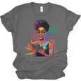 Woman Reading Book Lover Geometric Girl Afro History Unisex Jersey T-Shirt