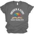 Women's Unearth a Story 2026 Summer Reading Program Tree Book Unisex Jersey T-Shirt