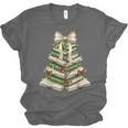 Xmas Tree Books Merry Christmas Coquette Bow Teacher Holiday Unisex Jersey T-Shirt