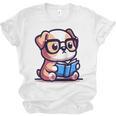 Adorable Book Lover Bulldog With Reading Glasses Cute Raglan Baseball Tee Unisex Jersey T-Shirt Adorable Book Lover Bulldog With Reading Glasses Cute Raglan Baseball Tee Unisex Jersey T-Shirt