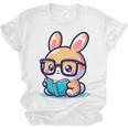 Adorable Book Lover Rabbit With Reading Glasses Cute Premium Unisex Jersey T-Shirt Adorable Book Lover Rabbit With Reading Glasses Cute Premium Unisex Jersey T-Shirt