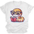 Adorable Book Lover Rattlesnake With Reading Glasses Cute Unisex Jersey T-Shirt