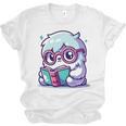 Adorable Book Lover Yeti With Reading Glasses Cute Unisex Jersey T-Shirt Adorable Book Lover Yeti With Reading Glasses Cute Unisex Jersey T-Shirt
