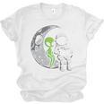 Astronaut Reading Book To Alien Moon Space Women Kids Men Premium Tri-Blend Unisex Jersey T-Shirt