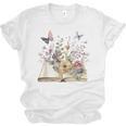 Book Flowers And Butterfly Beautiful Reading Reader Graphic Unisex Jersey T-Shirt Book Flowers And Butterfly Beautiful Reading Reader Graphic Unisex Jersey T-Shirt