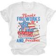 Books Fireworks And Freedom 4th Of July Book Lover Unisex Jersey T-Shirt