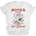 Books Are My LoveLanguage Cupid Valentines Unisex Jersey T-Shirt Books Are My LoveLanguage Cupid Valentines Unisex Jersey T-Shirt