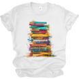 Books Painting Colorful Art Abstract Graphic Books Unisex Jersey T-Shirt Books Painting Colorful Art Abstract Graphic Books Unisex Jersey T-Shirt