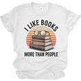 I Like Books More Than People Glasses Unisex Jersey T-Shirt