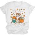 Cat Fall In Love With Reading Book Lover Autumn Unisex Jersey T-Shirt