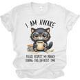 Cat Glasses Coffe Books I Am Awake Please Respect My Privacy Unisex Jersey T-Shirt
