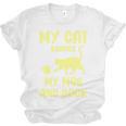 My Cat Guards My Mug And Book Humor Cats Premium Tri-Blend Unisex Jersey T-Shirt